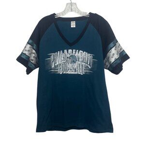 SImapak Philadelphia Football Graphic Vneck Tee Tshirt Large Blue Black New